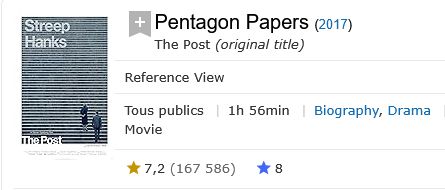 Pentagone Papers (2017)
Noté 7,2