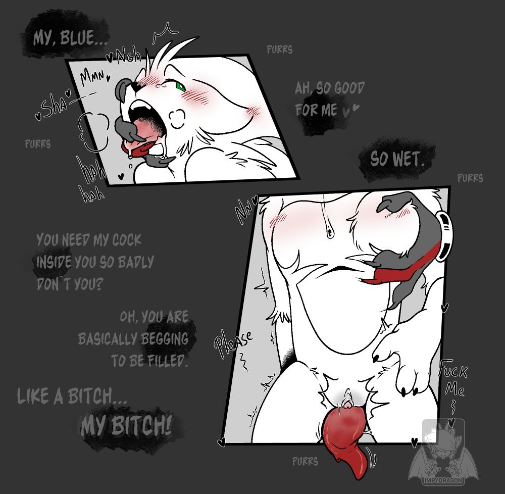 smut sonadow ( sonic and shadow ) comic. it's monochrome with red highlights. First panel shadow is holding sonic tongue out while praising him.
second panel, shadow's tentacle dick rests between sonic's tights, while he presses on his chest; his praises intensify.