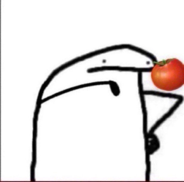 Flork of cows drawing throwing a tomato
