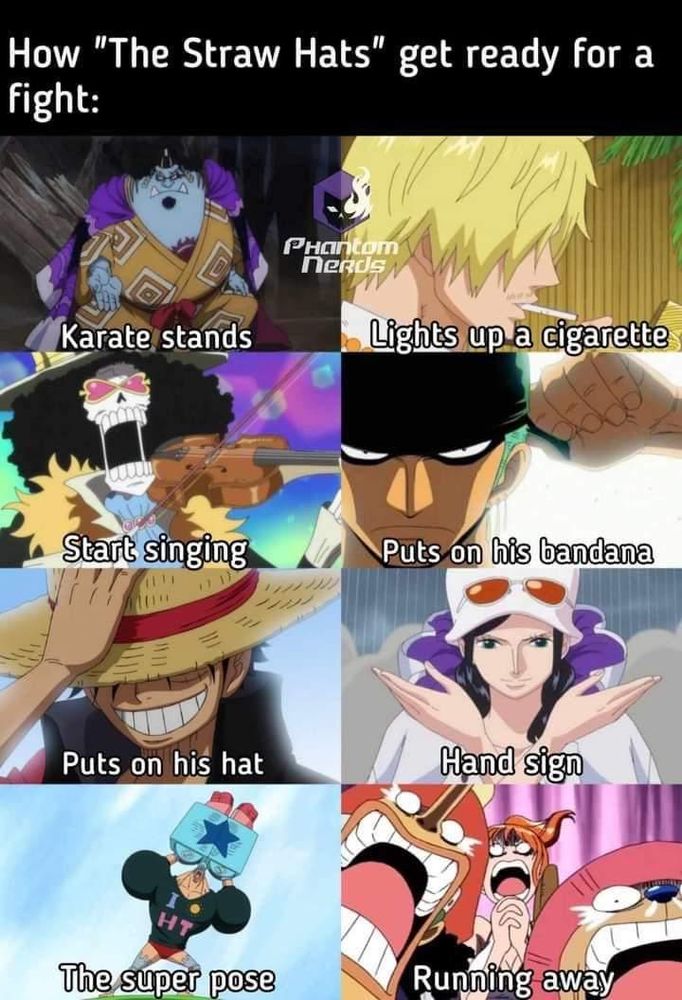 how the 'Straw Hats' get ready for a fight: #OnePieceMemes #OnePiece #AnimeMemes