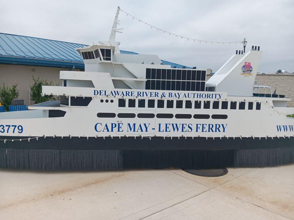 A parade float model of the Cape May Lewes ferry boat.