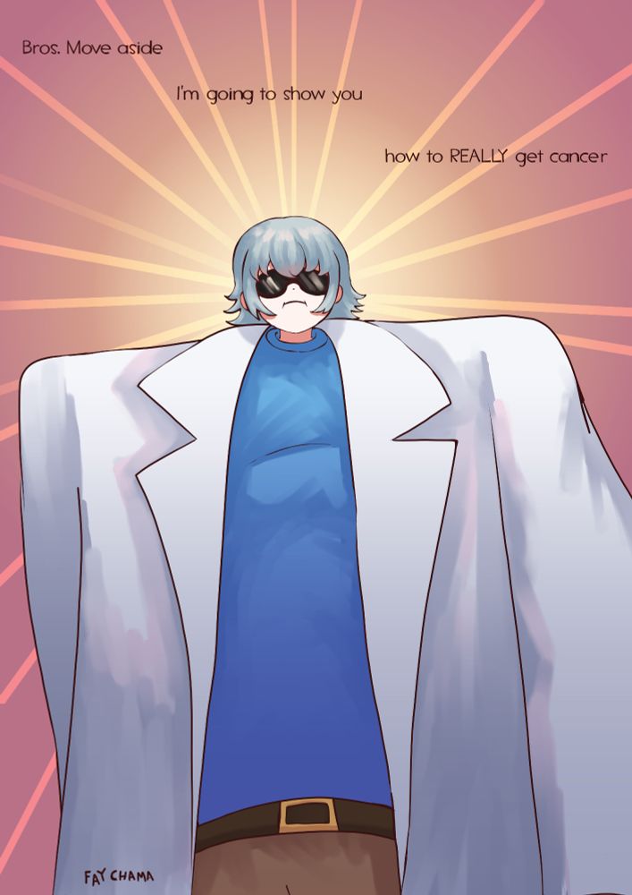 vtuber art of uwu to owo aka uwoslab aka the guy obsessed in wanting to get a very dangerous sickness