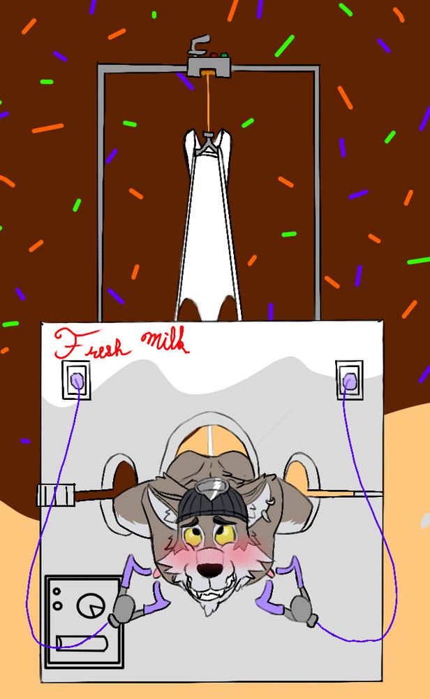 Wendell Fortnite in a wedgie machine that uses automated proves to pinch and twist his nipples while a hook tugs his whities far beyond their limits