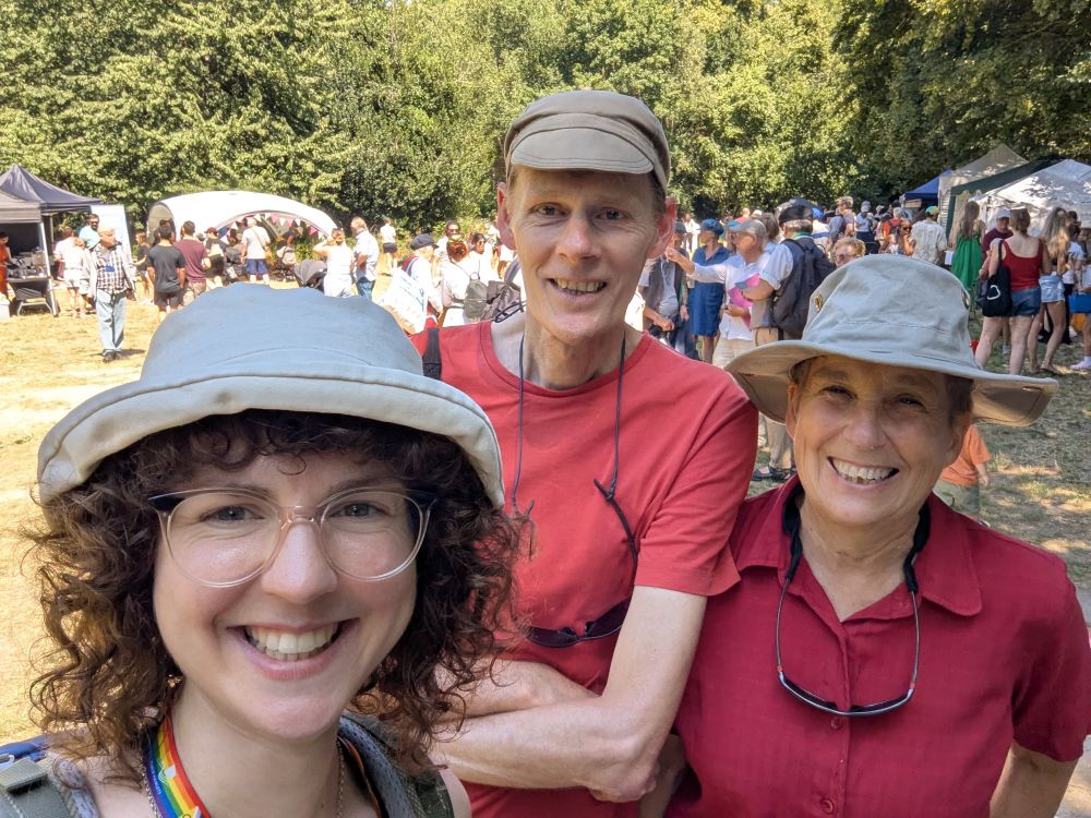 A selfie of Nathalie and local residents at the fair