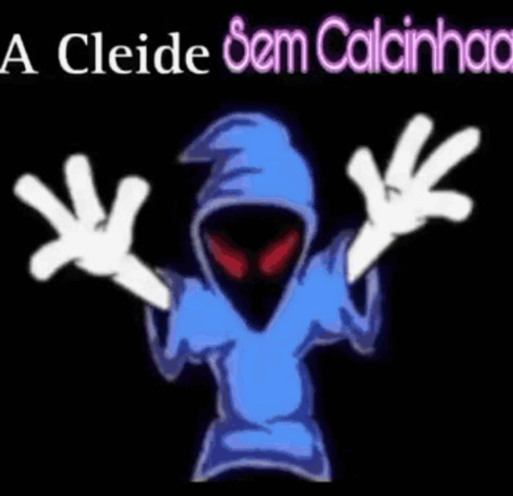 a cartoon drawing of a ghost with the words a cleide sem calcinha above it