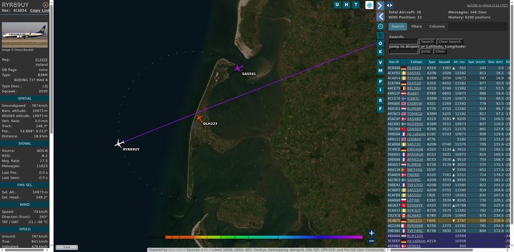 Map image with captured plane.