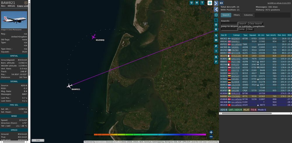 Map image with captured plane.