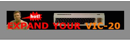 Medium grey background with a black border then a white margin. There's a parody of a parody banner ad. It has a stretched Commodore VIC-20. The bottom says "EXPAND YOUR VIC-20". On the left, instead of the classic Random Hot Chick, it's William Shatner from the late 70s or early 80s. He exclaims "hot!" in a little red speech bubble. I'm sorry for not making this better convey the visual joke.