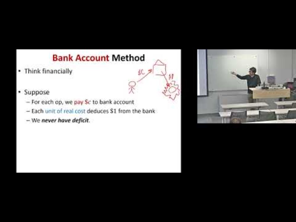Lecture 4.1: Amortized Analysis: Bank account method, Binomial heaps, Hollow heaps