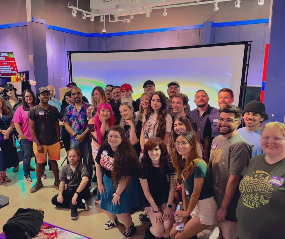 Group photo from Stream Texas Stream San Antonio meetup at LVLUp Anime and Comics.