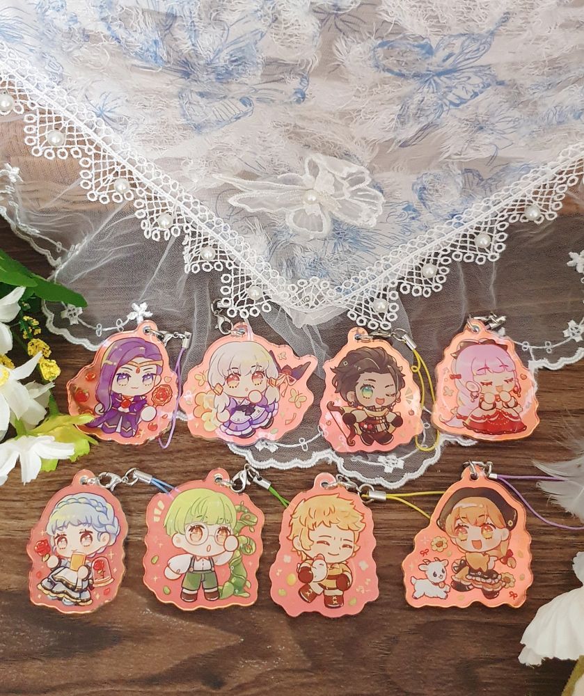 Chibi holo charms of the Golden Deer in alternate designs inspired by folklores and fairytales.