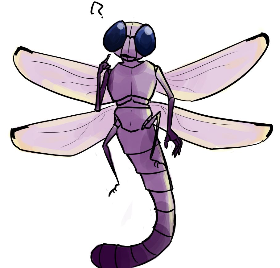 a purple anthro dragonfly