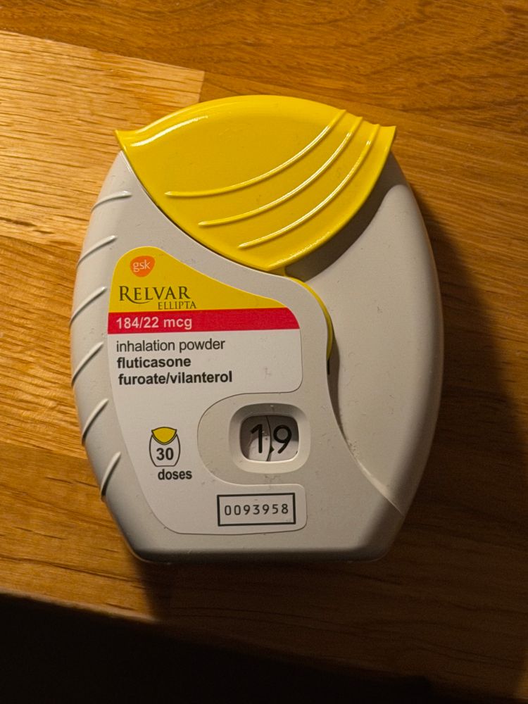 Picture of a Relivar inhaler that looks a little like Donald Trump.