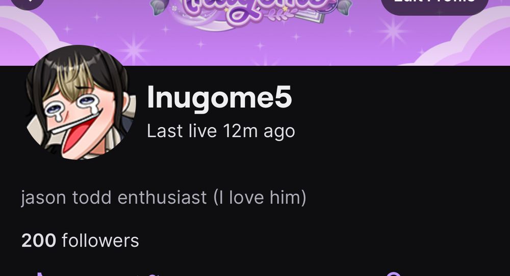 My profile from twitch stating 200 followers 