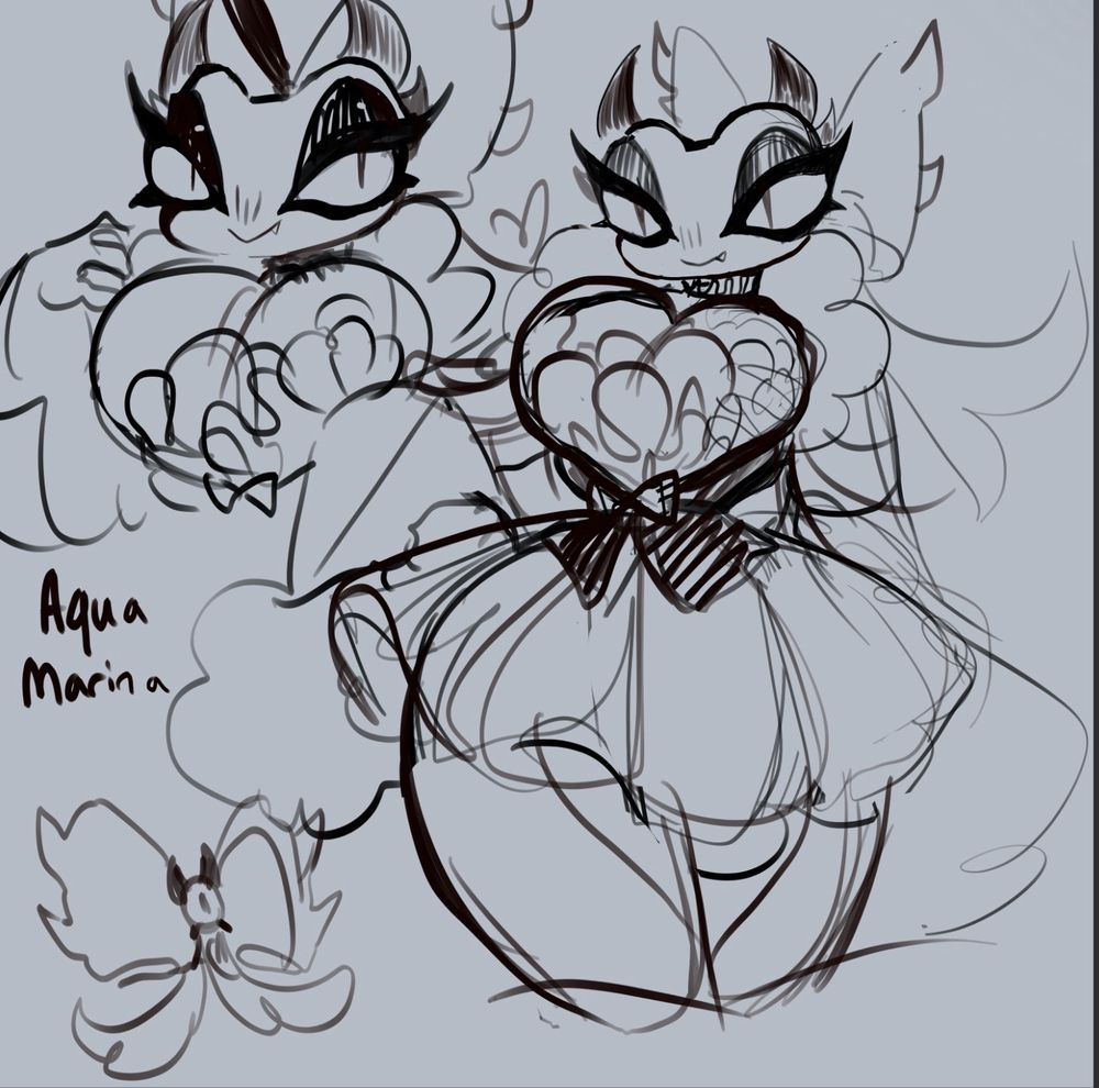 Aqua marine concept 1 - corset and bow