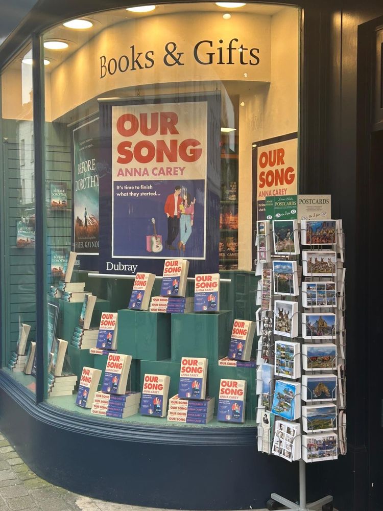 Many copies of Our Song on display in Dubray in Galway 