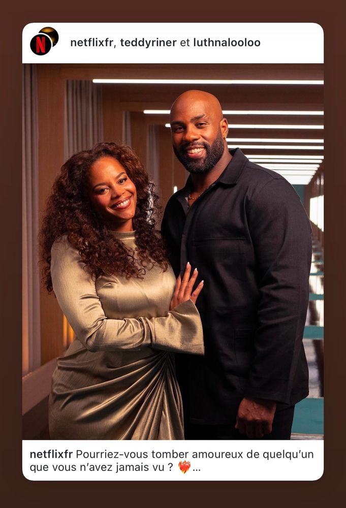 Teddy Riner and his wife hosting the French version of Love is blind 