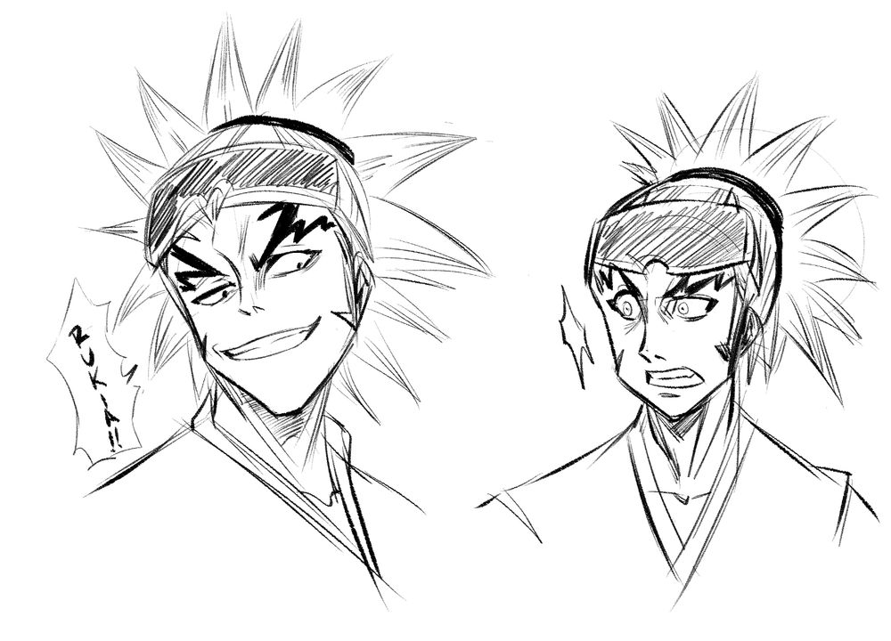 A rough sketch of Renji (Bleach).