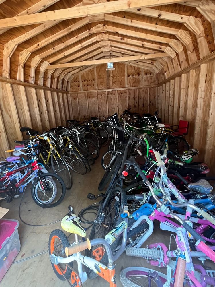 Bicycles in a shed
