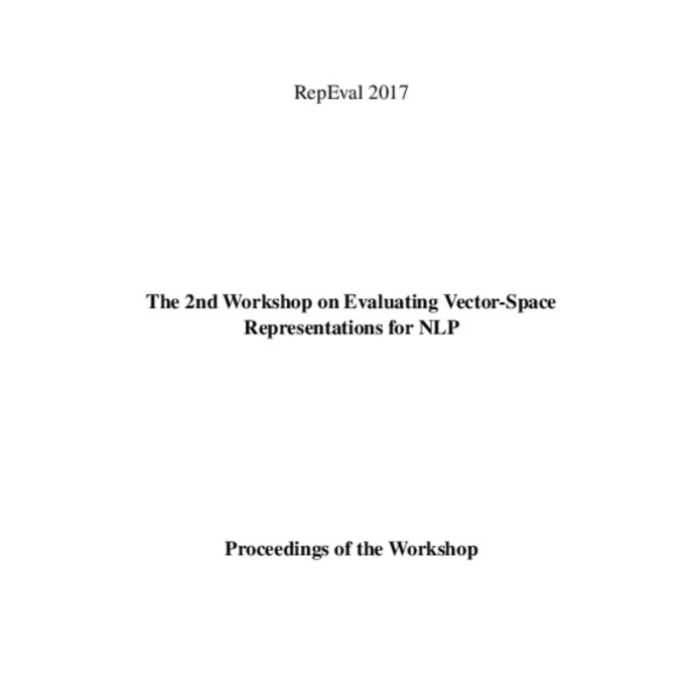 Proceedings of the 2nd Workshop on Evaluating Vector Space Representations for NLP