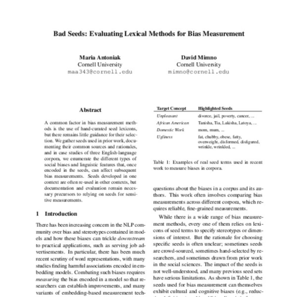 Bad Seeds: Evaluating Lexical Methods for Bias Measurement