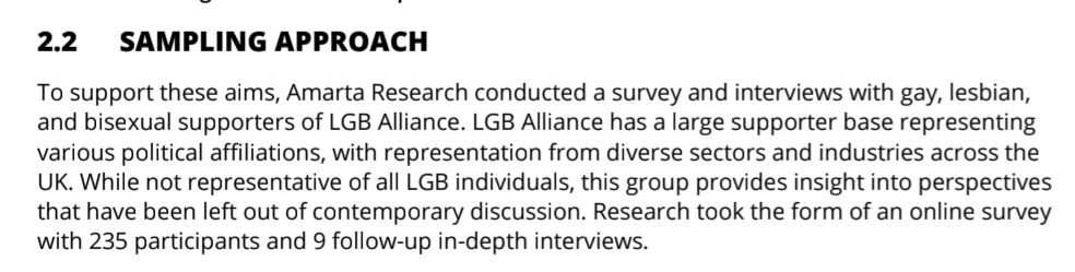 A summary of the reports methodolgy which shows it just asked its own members.