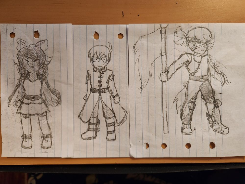 plain oc drawings on paper