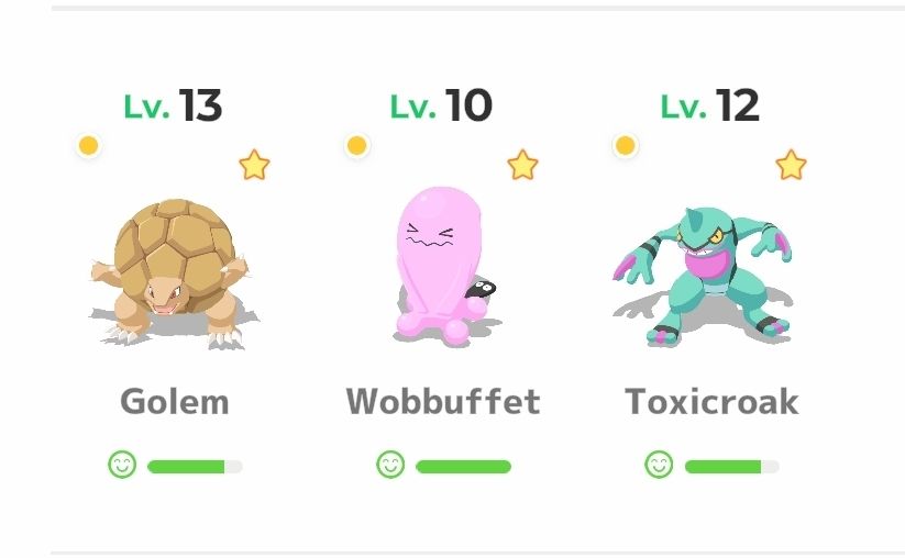 Pokemon sleep shines Golem, Wobbuffet, Toxicroak