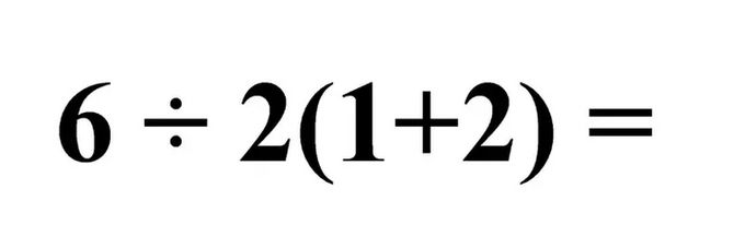 conta matemática 6÷2(1+2)