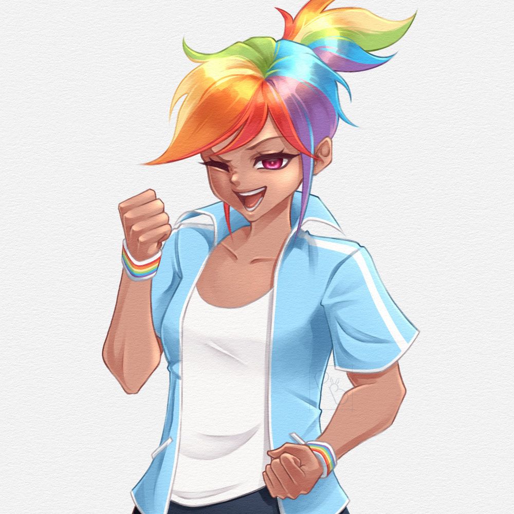 Rainbow Dash from My Little Pony as Aoi Asahina from Danganronpa