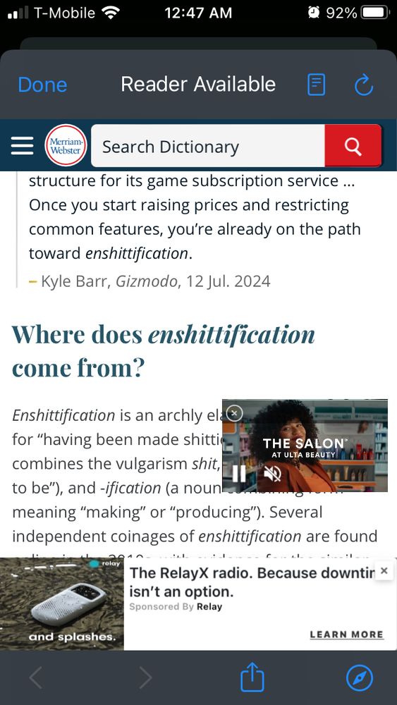 enshittification definition covered in ads