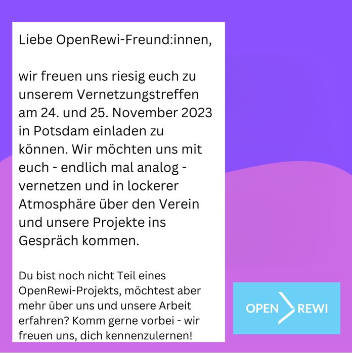 Treffen am 24. und 25. November - auch für Interessierte.