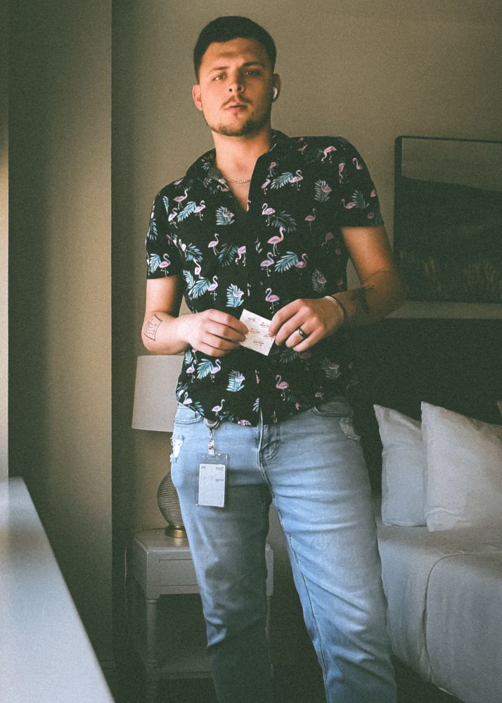 Me in jeans and a shirt