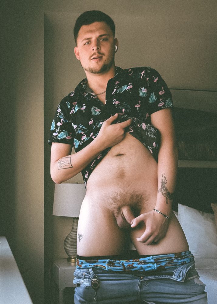 My pants and undies pulled down holding my head 