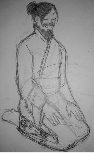 Ivor in a nice kimono