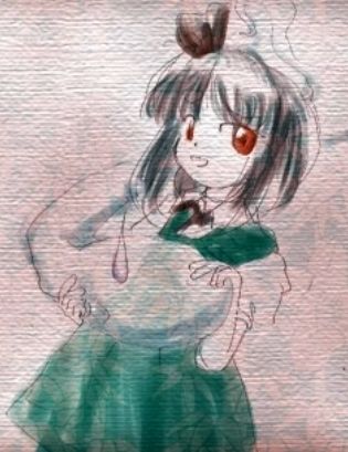 Youmu with red eyes, from her good ending in Imperishable Night.