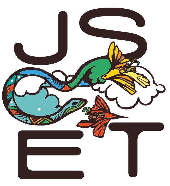 The JSET Logo that shows the acronym with a multicolor snake, some clouds, and two birds.