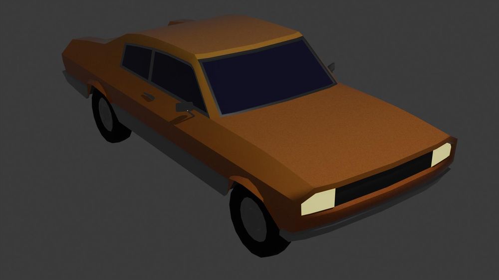 Low Poly Muscle Car modeled by me after following a tutorial
