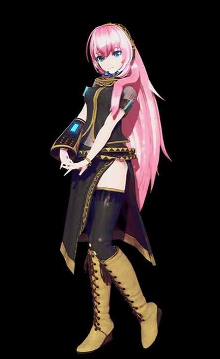 render of megurine luka from project diva mega mix i think