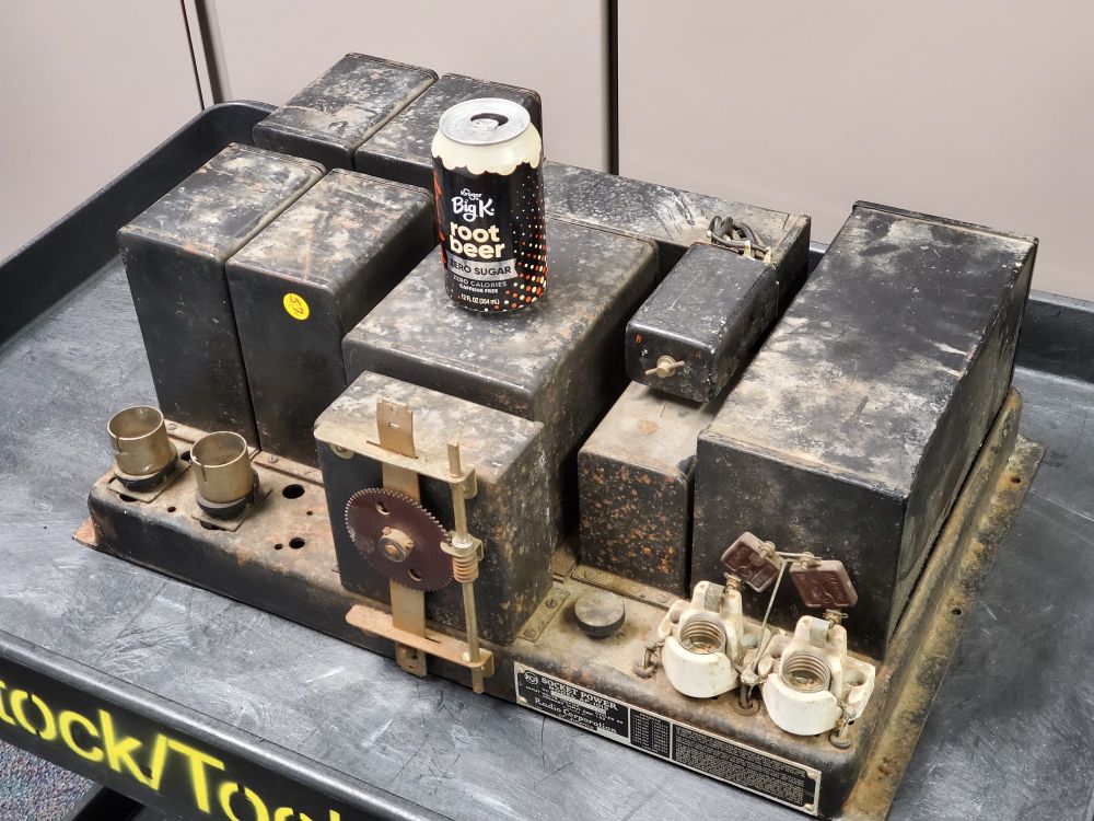The power supply chassis for my Stromberg Carlson 744. It weighs in at 136 pounds or 61.69 Kilograms 