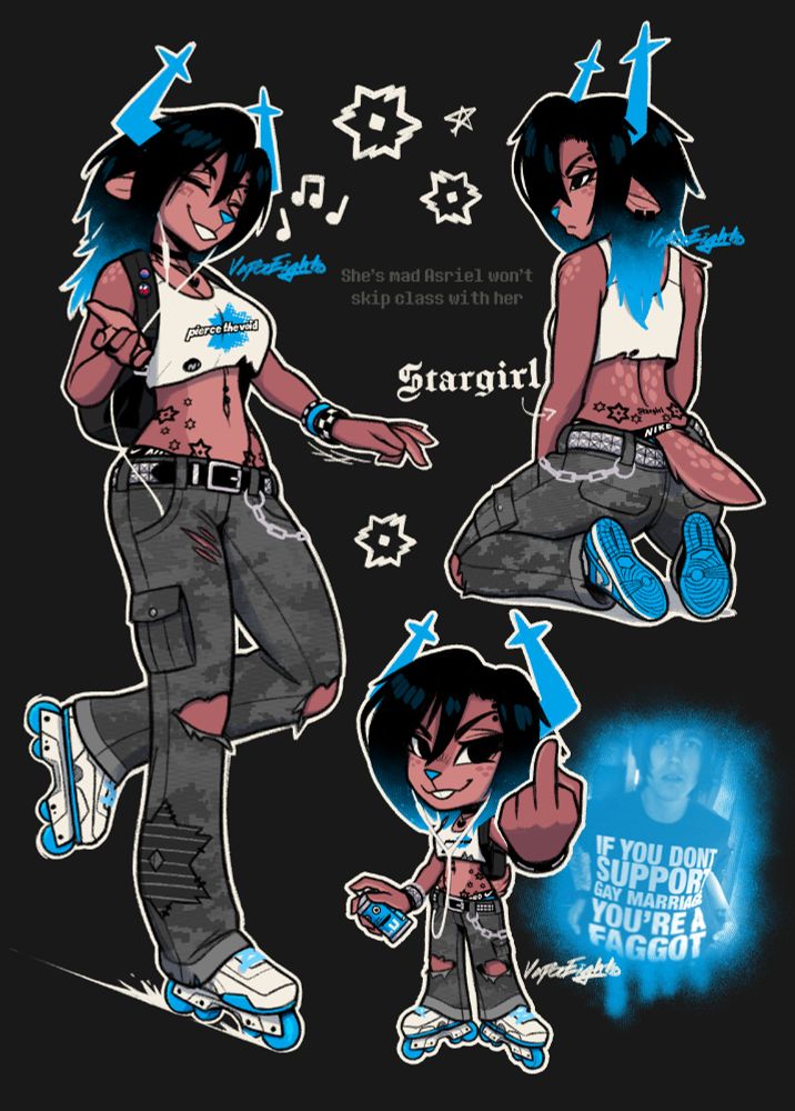 🎱☁️ Dess Holiday on rollerblades being cool as shit and she's very blue
