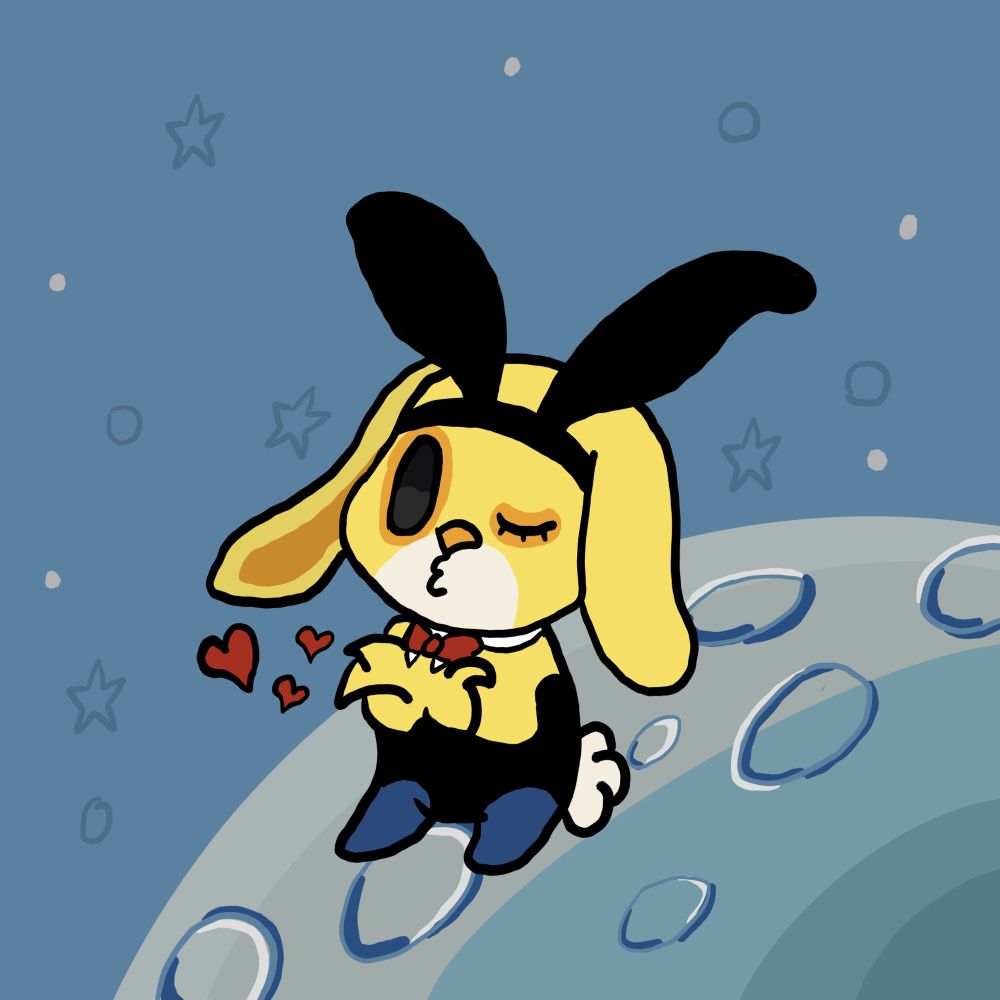 loaf the bunny on the moon