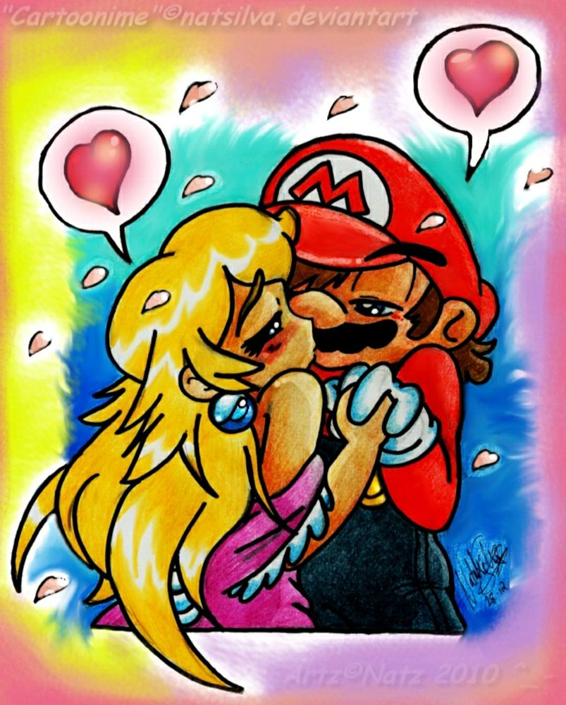 Peach and Mario traditional & mixed media piece I did in 2010. Mario is obviously standing on a stool...or something 😆 

The original can be found on my dA page, link in my bio. 