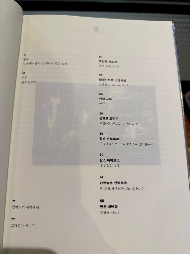 『음향 덩어리의 전조』 목차