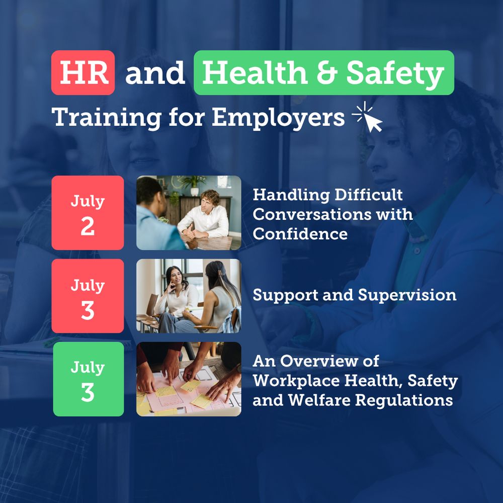 3 dates with HR sessions highlighted in red and health & safety training in green