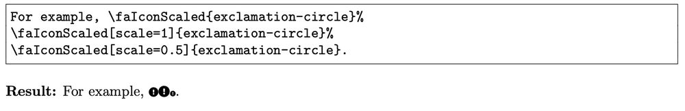 Example of icon scaling