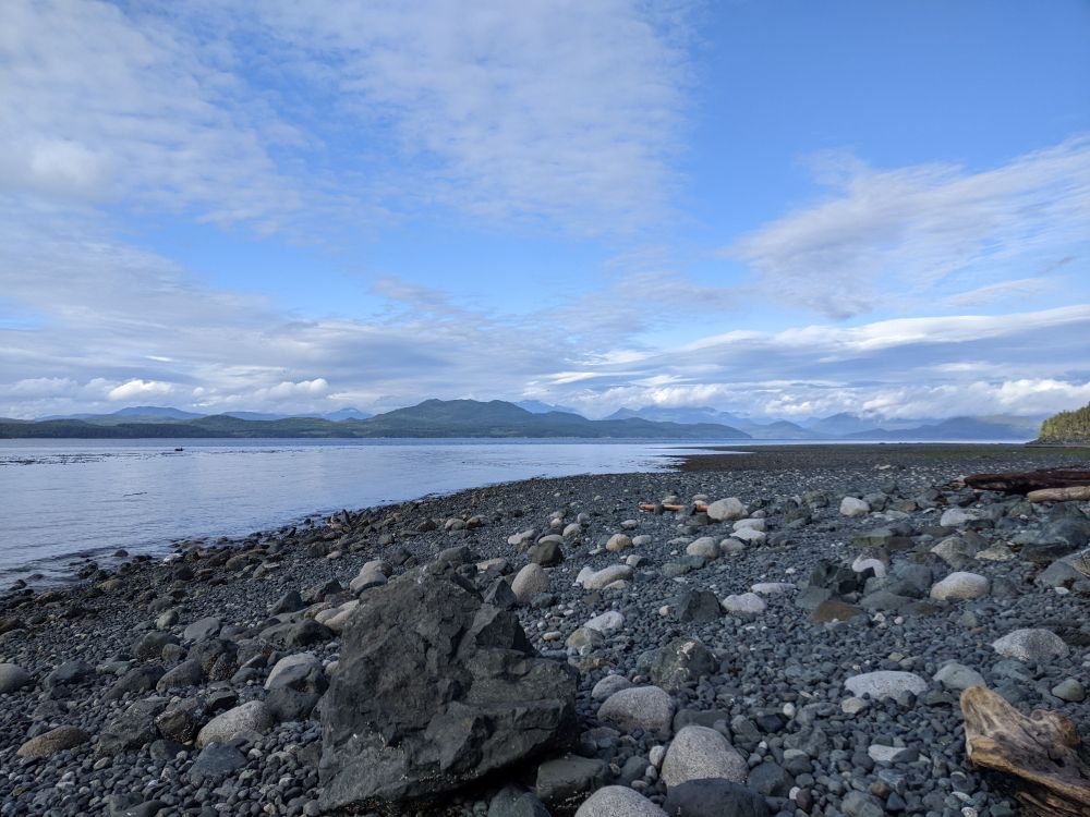 Blue sky and clouds over the water,