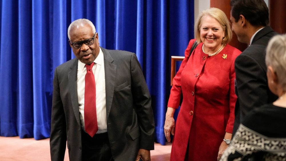 Justice Clarence Thomas faces new recusal demand after wife's alleged message to conservative group