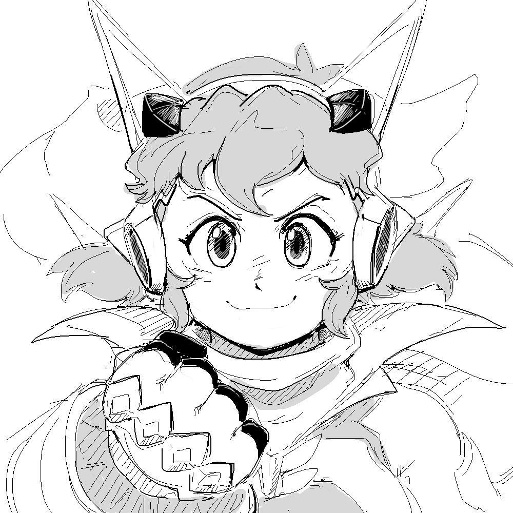 Hibiki Tachibana from Symphogear, pumping her fist.