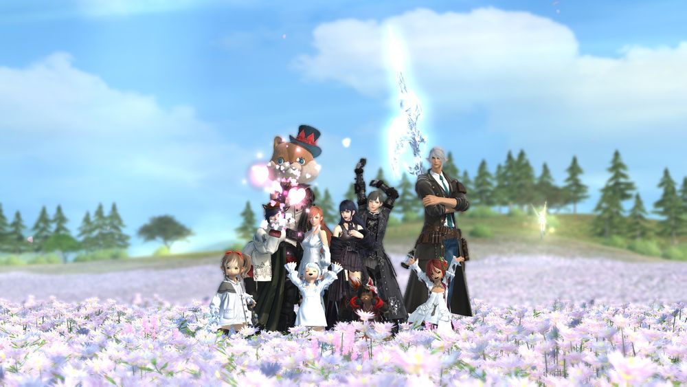 絶エデンをクリアしてパーティメンバーとリーンちゃん&ガイアちゃんと記念撮影！